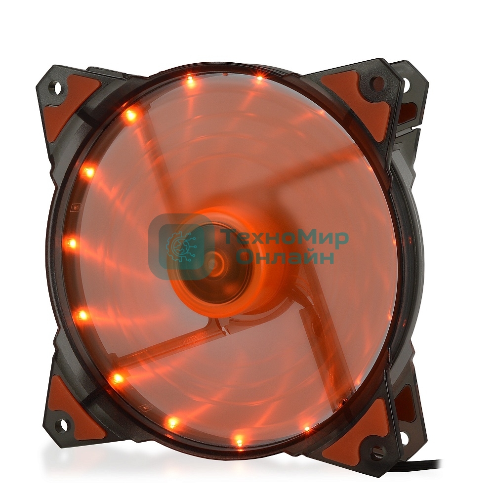 Вентилятор для корпуса Crown CMCF-12025S-1223 черный/оранжевый, 120 мм, 1650 об/мин, 28 дБ, 3 pin