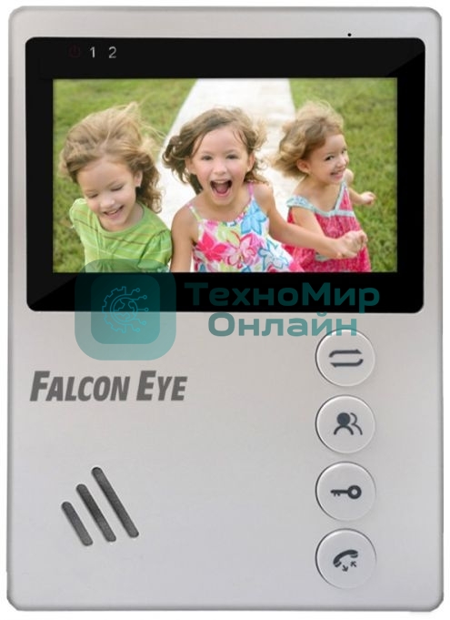 Видеодомофон Falcon Eye VISTA цветной, подключение 2-х вызывных панелей, без трубки (Hands Free), управление электрозамком, цвет корпуса: белый, нап