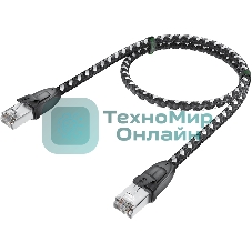 Патч-корд GCR PROF прямой 5.0m, UTP медь cat.6, STRONG черно-белый нейлон, ethernet high speed 10 Гбит/с, T568B, GCR-52779