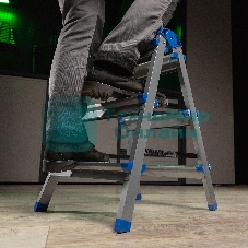 Стремянка двухсторонняя Сибртех 3 ст., сталь профиль, стальные ступени