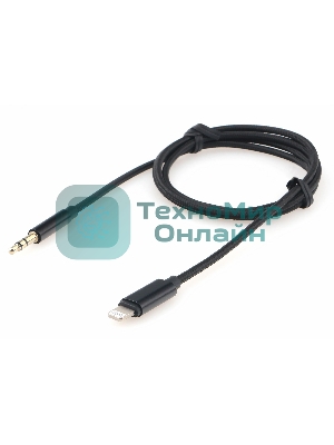 Кабель-переходник USB Cablexpert CCAB-AP35M-1M-B, Lightning/Jack3.5, Mobile, 1м, черный, коробка