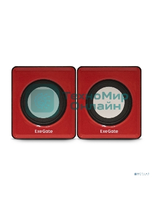Акустическая система 2.0 ExeGate EX289920RUS Disco 140 Red (питание USB, 2х3Вт (6Вт RMS), 100-20000Гц, красный)
