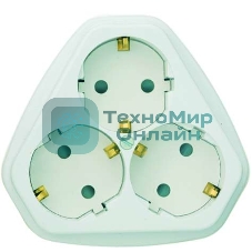 Розетка Кунцево-Электро 3-м СП РС10/16-503 защ. шторки с заземл.
