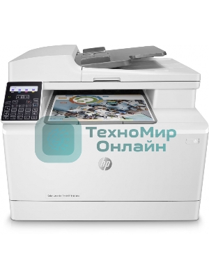 МФУ лазерное HP Color LaserJet Pro M183fw (7KW56A), A4, цветной, печ. до 16 стр/мин., скан. до 15 стр/мин. (ч/б) 8 стр/мин. (цвет), 600 x 600 dpi (печать) 1200x1200dpi (скан.), USB, RJ-45, Wi-Fi, Air Print, Mopria