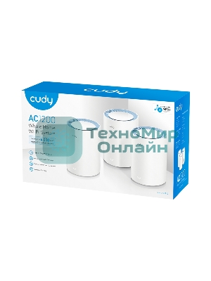 Бесшовный Mesh роутер Cudy M1200(3-Pack) AC1200 10/100BASE-TX белый (упак.:3шт)
