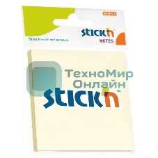 Блок самоклеящийся бумажный Stick`n 21198 76x76 мм, 100 листов, 70 г/м2, пастель, желтый, европодвес