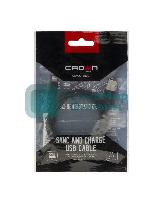 Кабель Crown USB - Lightning CMCU-1012L черный