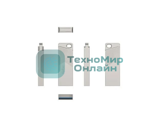 Флешка USB Netac UM1 (NT03UM1N-128G-32PN), 128Gb, USB 3.2, R/W 150/45, серебристый