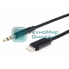 Кабель-переходник USB Cablexpert CCAB-AP35M-1M-B, Lightning/Jack3.5, Mobile, 1м, черный, коробка