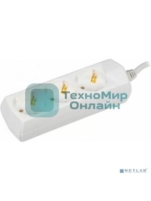 Удлинитель 3х1.5 м с заземл. 10А 250В У03 GENERICA 2P+PE 3х1 кв.мм IEK WYP10-10-03-D15-Z-G