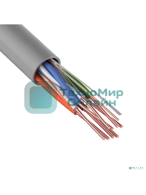 Кабель UTP Rexant 4PR 24AWG, CU (медь), cat.5e, 100 МГц, PVC, серый, бухта 25 м