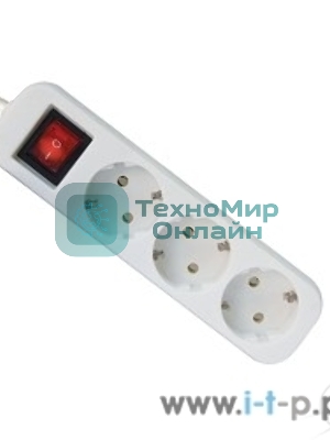 Удлинитель Defender S318 белый 1.8 м, 3 розетки 