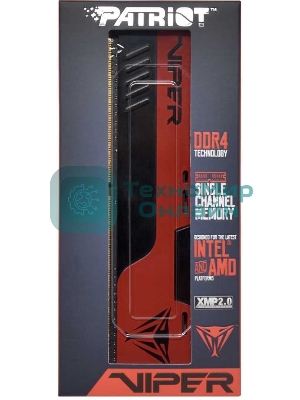 Оперативная память Patriot Viper Elite II, DDR4, 16GB (1x16 GB), 3600 MHz, CL20, DIMM, радиатор, красный, черный