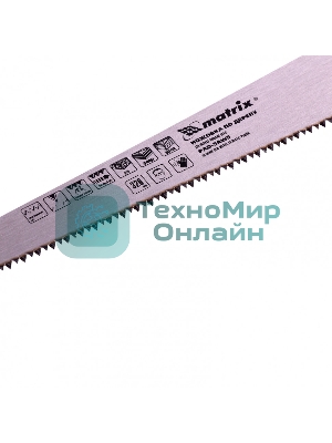 Ножовка по дереву Matrix 23106 для мелких пильных работ, 320 мм, цельнолитая однокомпонентная рукоятка