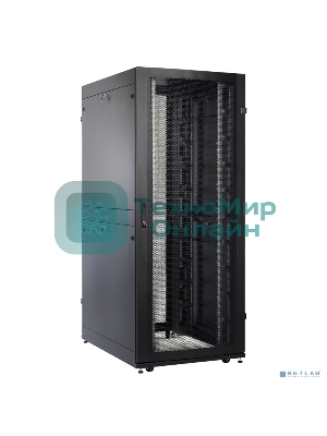 Шкаф серверный ПРОФ напольный 42U (800x1000) дверь перфор. 2 шт., черный, в сборе (ШТК-СП-42.8.10-44АА-9005)