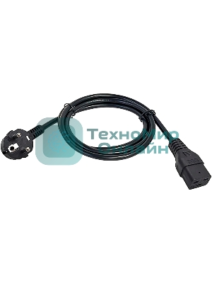Шнур питания ITK PC-C19D-3M C19-Schuko проводник.:3x1.5мм2 3м 230В 16А черный