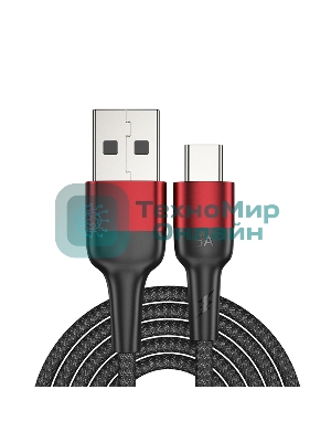 Кабель Rexant USB-A - Type-C, 5А, 50Вт, 1м, в черной нейлоновой оплетке