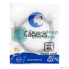 Шнур комм. Cabeus, cat.6a, неэкр., U/UTP, RJ45/RJ45, LSZH, AWG24, 1.5м, серый
