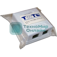 Настенная розетка, 2 порта RJ-45 категории 6, STP, белая