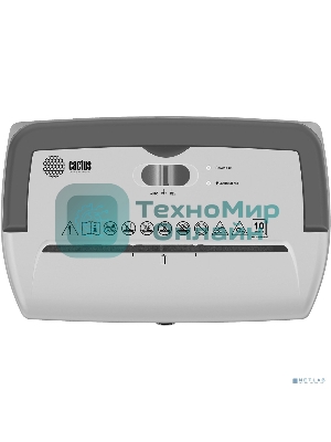 Шредер Cactus CS-SH-C5 белый (секр.P-4) фрагменты 10лист. 21лтр. скрепки скобы пл.карты