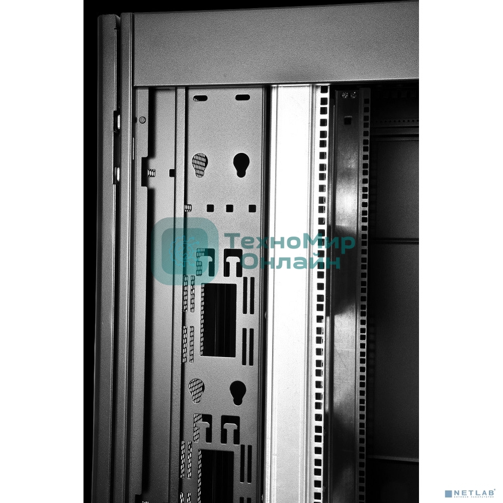 Шкаф серверный ЦМО ПРОФ напольный 48U (800 х 1000) двери двойные перф. 2 шт., черный, в сборе ШТК-СП-48.8.10-88АА-9005