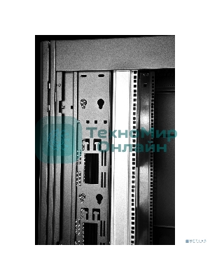 Шкаф серверный ЦМО ПРОФ напольный 48U (800 х 1000) двери двойные перф. 2 шт., черный, в сборе ШТК-СП-48.8.10-88АА-9005