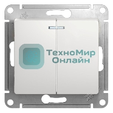 Механизм выключателя 2-кл. СП Glossa 10А IP20 10AX с подсветкой бел. SchE GSL000153