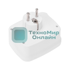 Тройник электрический Rexant 16А + 2х2,5А с заземлением + 3хUSB-A 2,4А + USB Type-C 3А, белый