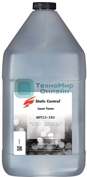 Тонер Static Control MPT10-1KG черный флакон 1000гр. для принтера НР LJ P1007/P1008/P1009/P1006/P1002/P1005/P1000/P1003/P1004/P1505