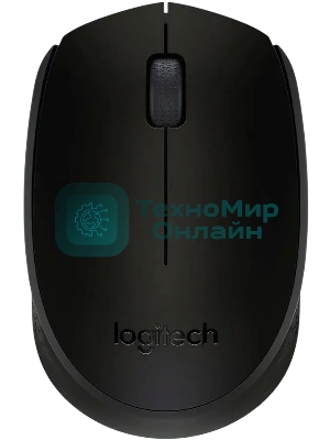 Мышь беспроводная Logitech B170 черный, 1000 dpi, радиоканал, USB, кнопки - 3