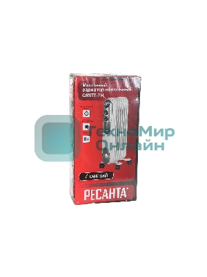 Обогреватель масляный Ресанта ОМПТ-7Н (7 секций) белый, 1500 Вт, 15 м2, термостат 67/3/3