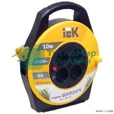 Катушка IEK WKP23-06-04-10 УК10 с т/з 4 места 2Р/10м 2х0,75 мм2 