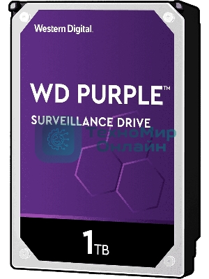 Жесткий диск Western Digital 1Tb Purple, SATA III 5400rpm, 64Mb 3.5