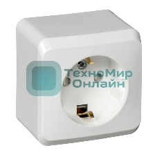 Розетка 1-м ОП Этюд 16А защ. шторки с заземл. белый SchE PA16-004B