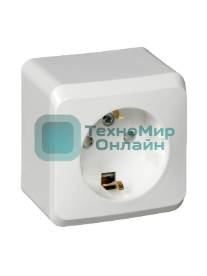 Розетка 1-м ОП Этюд 16А защ. шторки с заземл. белый SchE PA16-004B