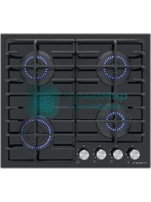 Газовая варочная панель Maunfeld EGHG.64.6CB/G, 4 конфорки, закаленное стекло, черный