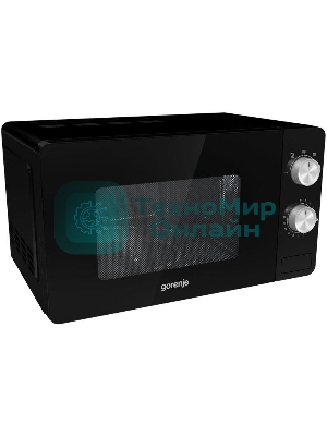 Микроволновая печь Gorenje MO20E1B черный, 20 л, 800 Вт, переключатели - поворотный механизм