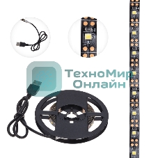 Лента светодиоднаяс USB-коннектором 5 В IP23 SMD 2835 60 LED/м 2 м теплый белый (2700 K) LAMPER