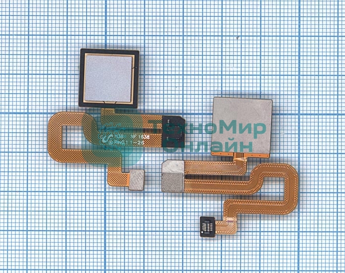 Шлейф со сканером отпечатка пальца для Xiaomi Redmi Note 3 серый