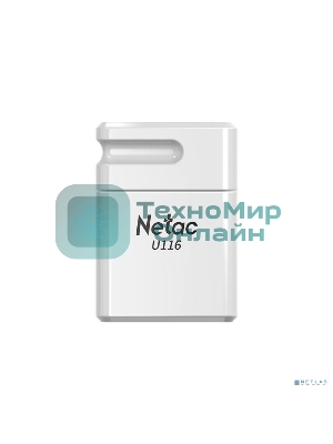 Флешка USB Netac U116 (NT03U116N-032G-20WH), 32Gb, USB 2.0, R/W 70/30, белый