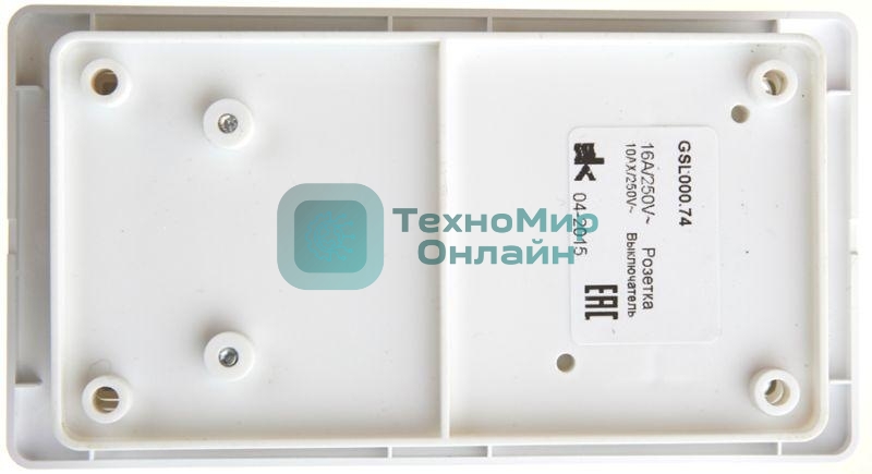 Блок комбинированный GLOSSA розетка защ. шторки с заземл.+ выкл. 2кл. бел. SchE