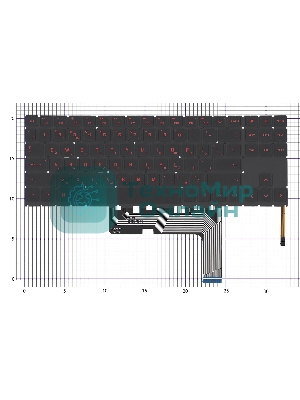 Клавиатура для ноутбука HP Omen 15-ek черная с красной подсветкой