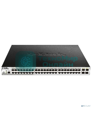 Коммутатор управляемый 2 уровня D-Link DGS-1210-52MPP/ME/B3A PROJ с 48 портами 10/100/1000Base-T и 4 портами 1000Base-X SFP (48 портов с поддержкой PoE 802.3af/802.3at (30 Вт), PoE-бюджет 740 Вт)