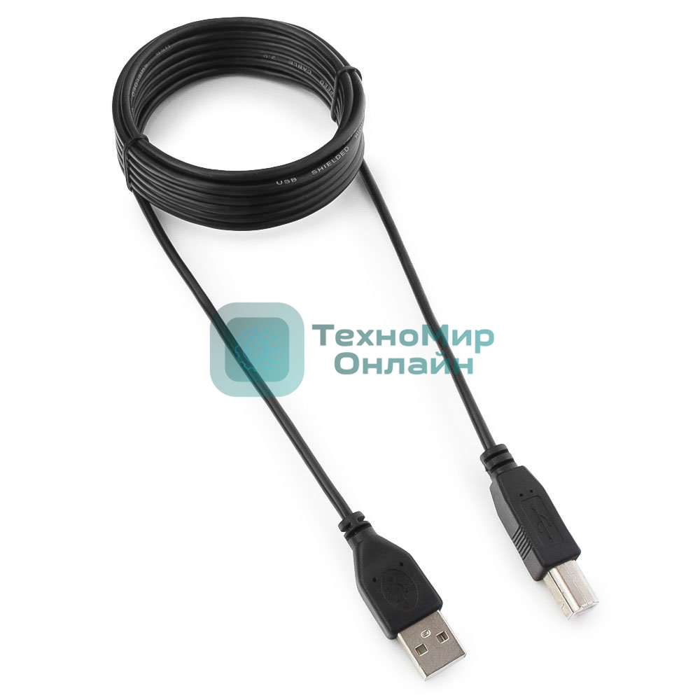 Кабель Гарнизон USB 2.0, AM/BM, 3м, пакет (GCC-USB2-AMBM-3M)