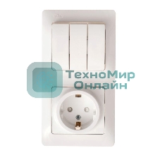Блок комбинированный GLOSSA розетка + выкл. 3-кл. бел. SchE