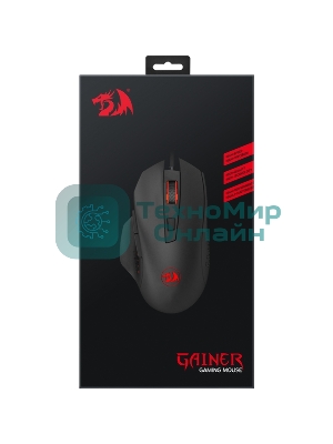Мышь проводная Redragon Gainer черный, 3200 dpi, USB, кнопки - 6