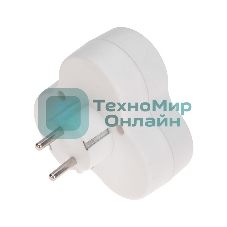 Тройник электрический Rexant пирамида 16 А с заземлением белый