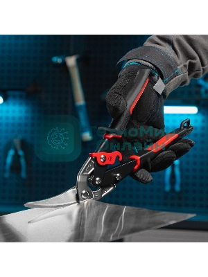 Ножницы по металлу Gross 78331 270 мм прямой и левый проходной резсталь-СrMo двухкомп. рук-ки