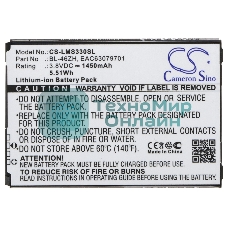 Аккумулятор CameronSino CS-LMS330SL BL-46ZH для LG AS330, AS3753.8V, 1450mAh, 5.51Wh