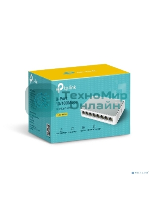 Коммутатор TP-Link SOHO TL-SF1008D Коммутатор 8-port 10/100M mini Desktop Switch, 8 10/100M RJ45 ports, Plastic case